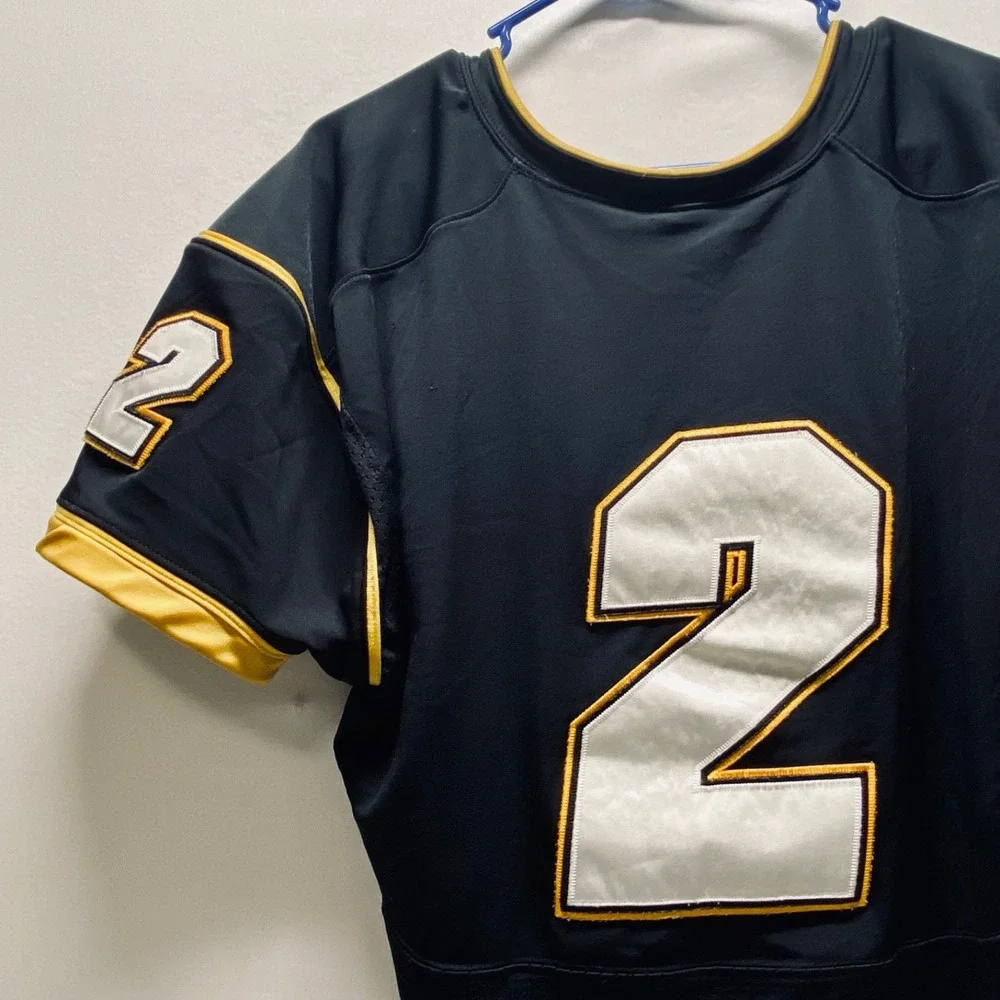 Nike GT Team Football Jersey #2 Men's XL Black Gold Logo Authentic On Field GUC